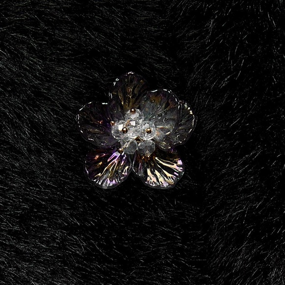 🆕 2024 ZARA FLOWER BUTTON FAUX FUR KNIT CARDIGAN - Picture 3 of 5